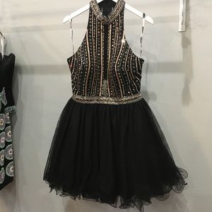 black short plus size formal prom dress designer